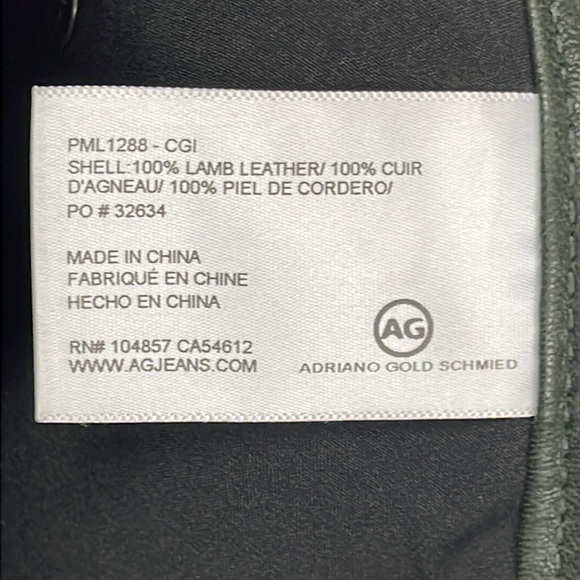New AG Adriano Goldschmied The Legging Super Skinny Green Leather Pants Sz 26 - Picture 13 of 13